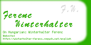 ferenc winterhalter business card